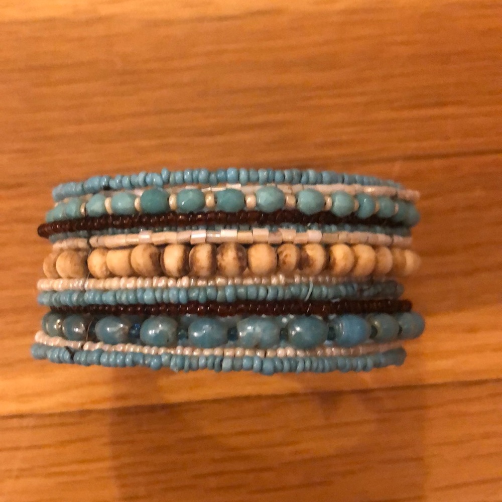 Turquoise Beaded Layered Bracelet - Picture 2 of 5